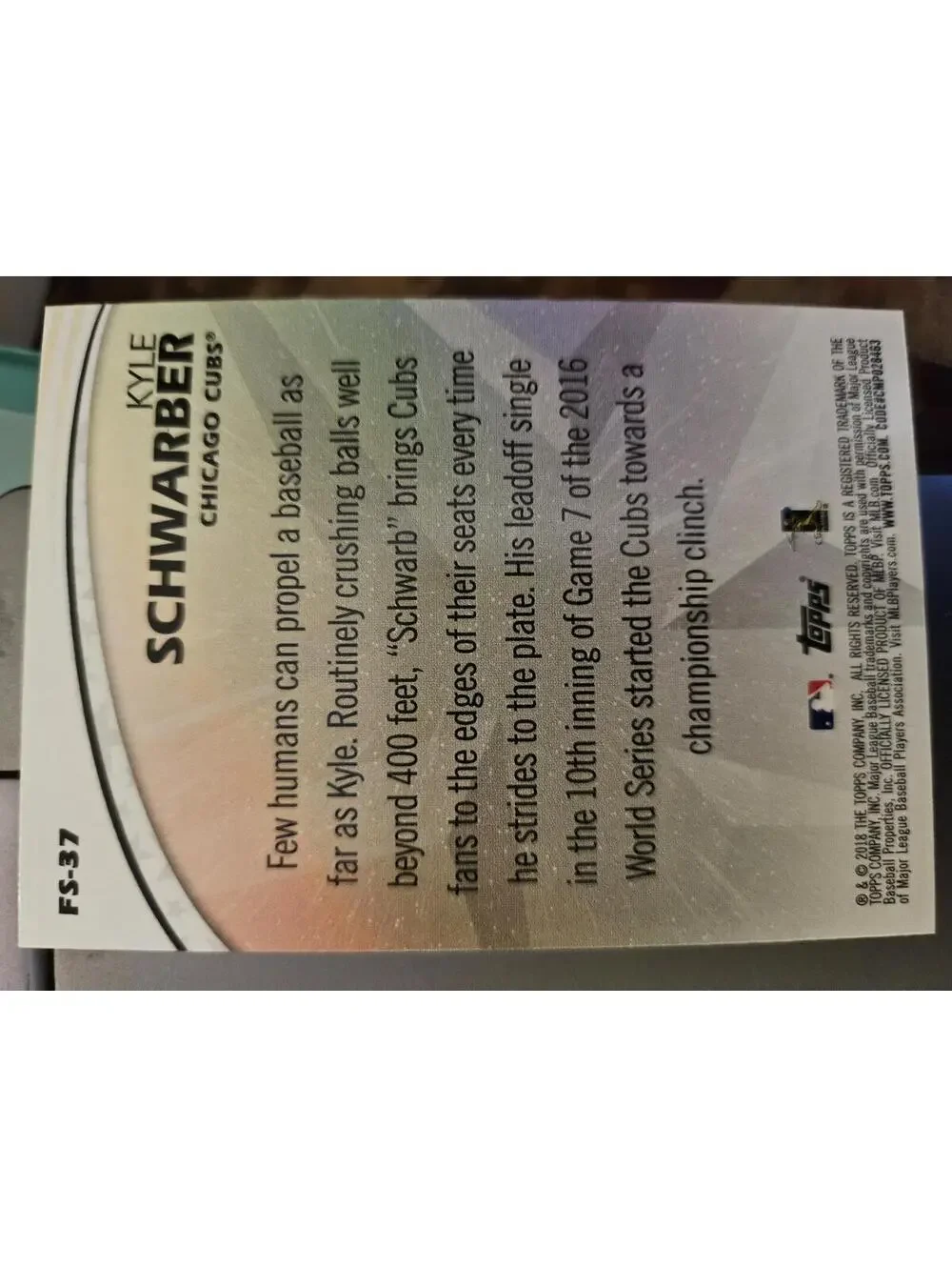 2018 Topps Future Stars Kyle Schwarber Rookie. Cubs - Picture 2 of 2